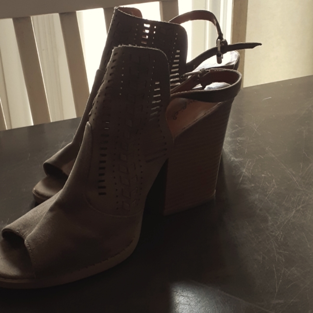 Peep toe ankle boots